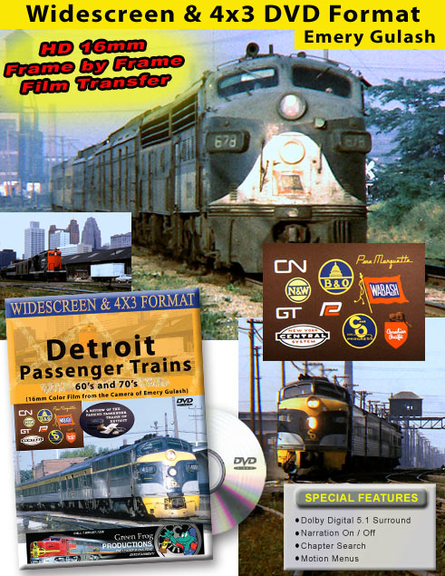 Detroit Passenger Trains by Emery Gulash 50s and 70s DVD